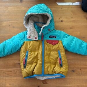 Patagonia Baby Reversible Tribbles Hoody in Cabin Gold